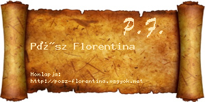Pósz Florentina névjegykártya